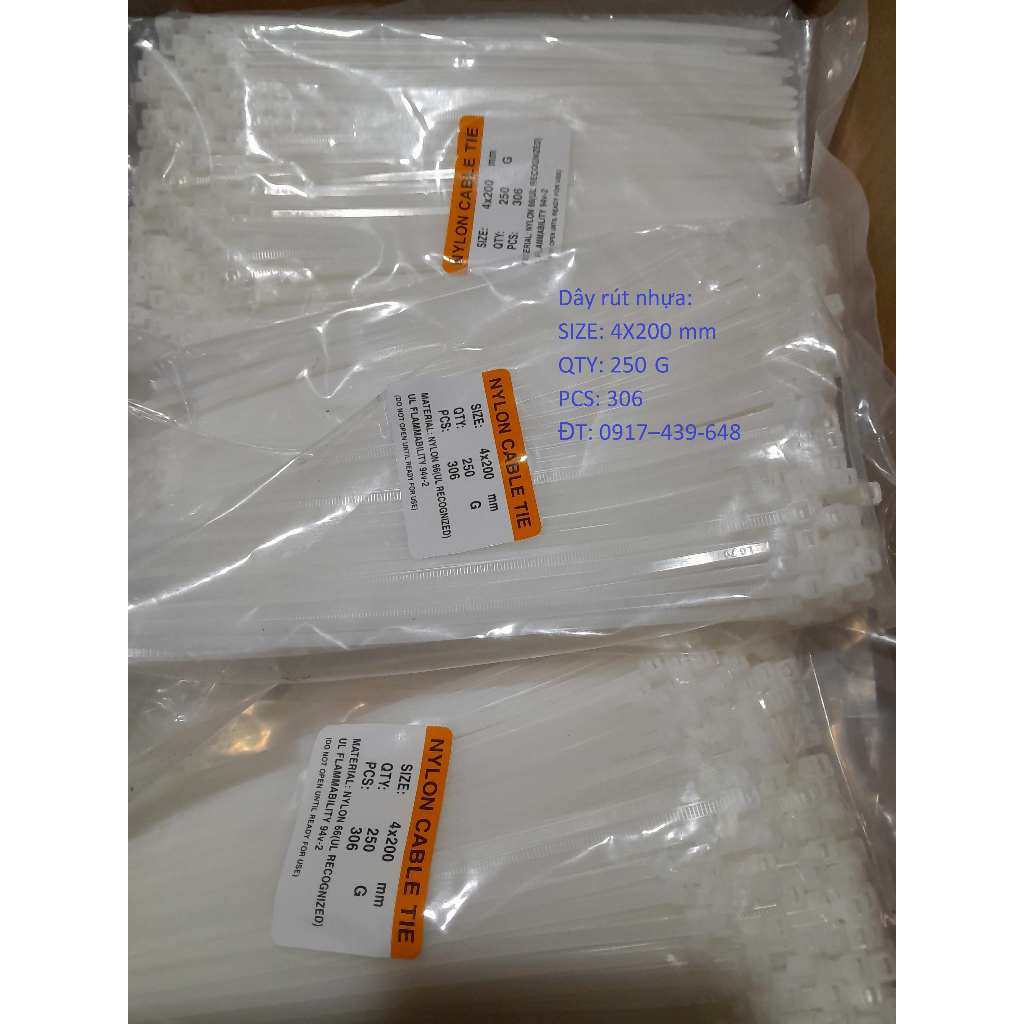 Dây rút nhựa, Dây thít nhựa 10cm, 15cm, 20cm, 25cm, 30cm, 35cm, 40cm ...