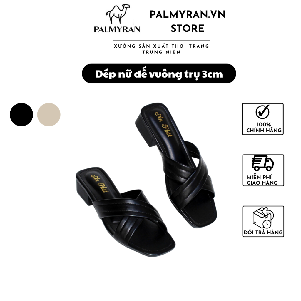 Dép nữ da xịn thật DN09 - dép da trung niên