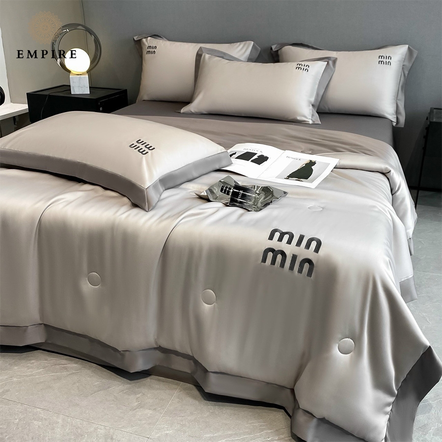 Bộ chăn ga gối đệm set 4 món phi lụa min min EMPIRE cao cấp thoáng mát - EMPIRE | Bedding & Decor
