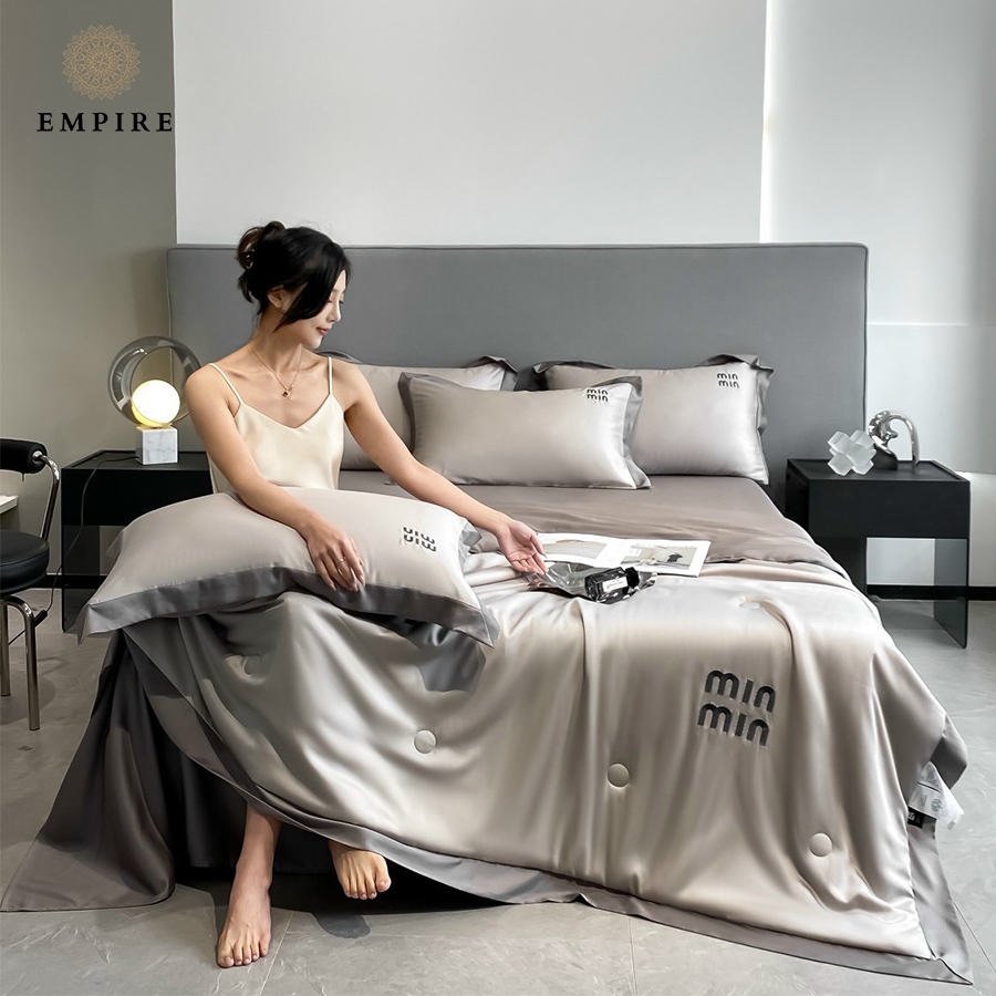 Bộ chăn ga gối đệm set 4 món phi lụa min min EMPIRE cao cấp thoáng mát - EMPIRE | Bedding & Decor