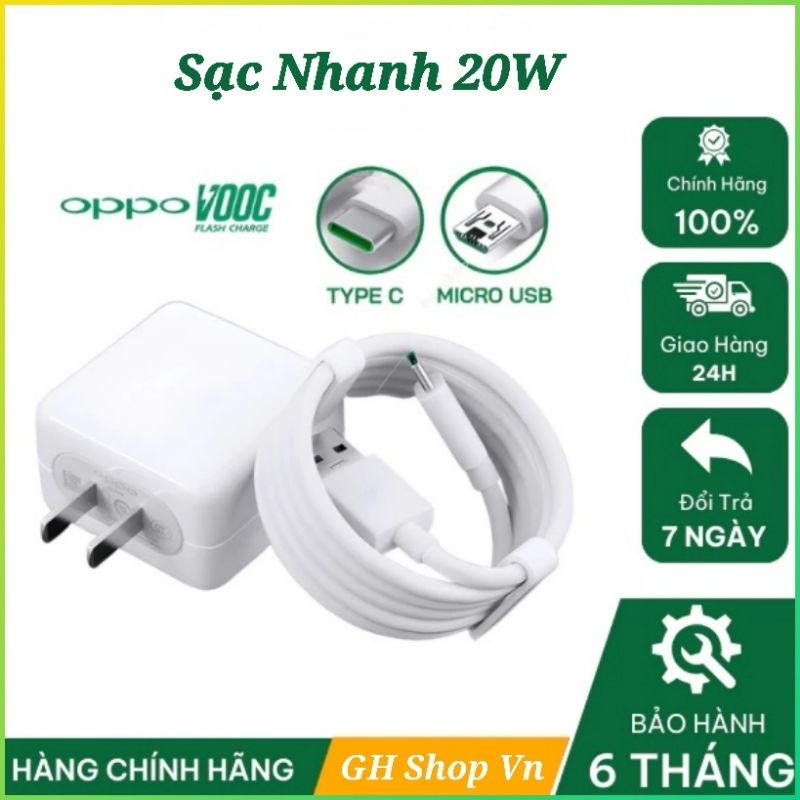 Bộ Sạc Nhanh OPPO 20W VOOC R15 / R17 USB - Micro / Type C | Shopee Việt Nam