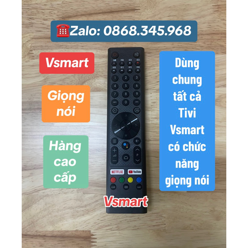 Remote điều khiển Tivi Vsmart giọng nói( Dùng chung tất cả Tivi Vsmart ...