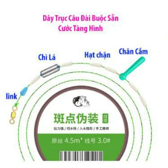 [COMBO 5 CÁI] Dây trục câu đài buộc sẵn cước câu cá tàng hình, cước câu cá giá rẻ | Đồ câu Ori