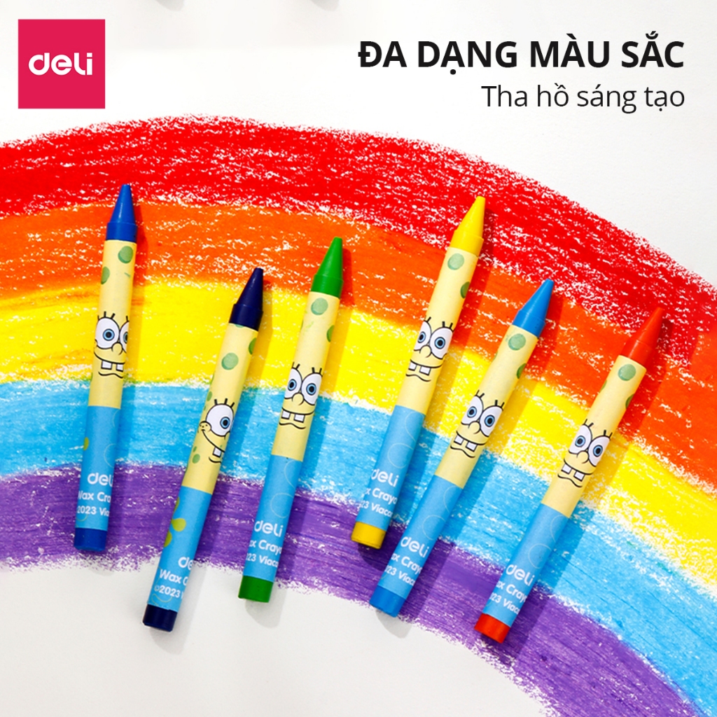 [TRỢ GIÁ] Bút Sáp Màu Nến Bọt Biển Cho Bé Deli - 16/24 Màu Tươi Đậm Ít Vụn An Toàn Với Trẻ Nhỏ Tô Màu Vẽ Tranh Mỹ Thuật