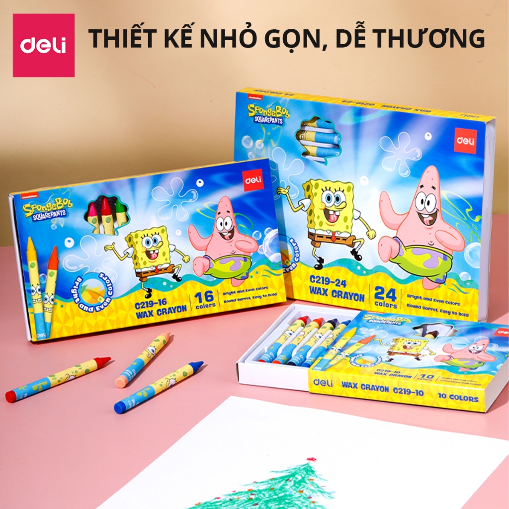 [TRỢ GIÁ] Bút Sáp Màu Nến Bọt Biển Cho Bé Deli - 16/24 Màu Tươi Đậm Ít Vụn An Toàn Với Trẻ Nhỏ Tô Màu Vẽ Tranh Mỹ Thuật