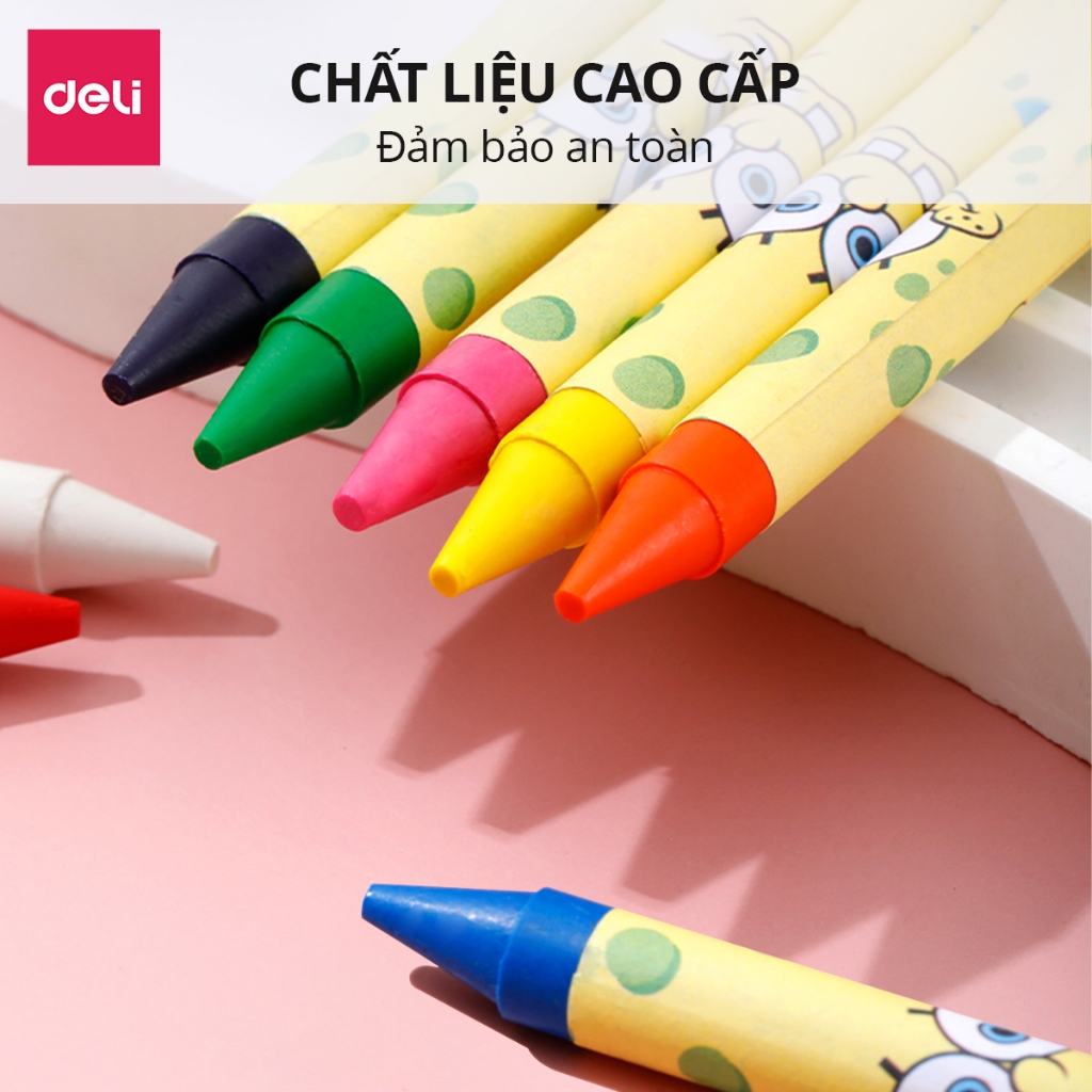 [TRỢ GIÁ] Bút Sáp Màu Nến Bọt Biển Cho Bé Deli - 16/24 Màu Tươi Đậm Ít Vụn An Toàn Với Trẻ Nhỏ Tô Màu Vẽ Tranh Mỹ Thuật
