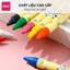 Bút Sáp Màu Nến Bọt Biển Cho Bé Deli - 16/24 Màu Tươi Đậm Ít Vụn An Toàn Với Trẻ Nhỏ Tô Màu Vẽ Tranh Mỹ Thuật