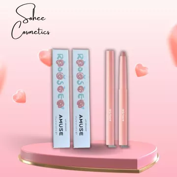 Son bút chì Bút vẽ viền môi Amuse Lip Smudger màu Rose cực xinh, Son bút chì kẻ viền môi