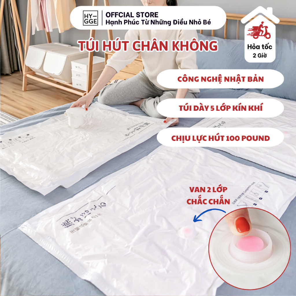  Túi Đựng Quần Áo Hút Chân Không Chống Bụi, Chống Ẩm, Tiết Kiệm Diện 