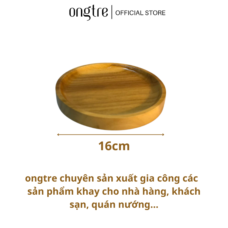 Khay gỗ tần bì tròn ONGTRE loại II đựng mứt tết, bánh kẹo...