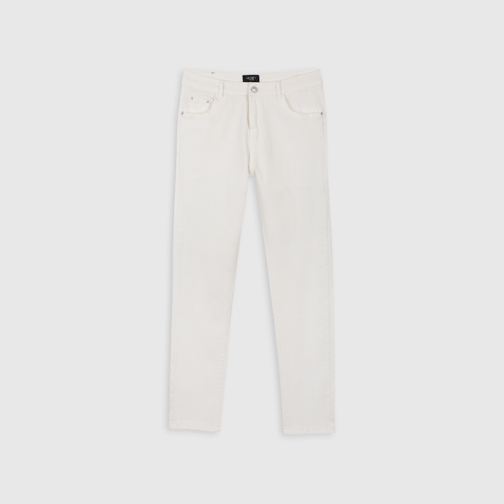 Quần jean nam ROWAY vải denim co giãn nhẹ, form slim, Jean trắng ...