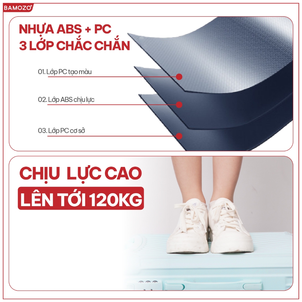 Ảnh Vali Du Lịch Bamozo 8801 Cao Cấp Size 20/24 2