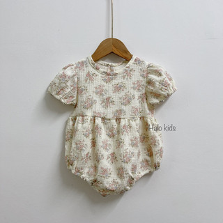 Romper bé gái tay bồng chất liệu xô muslin cao cấp
