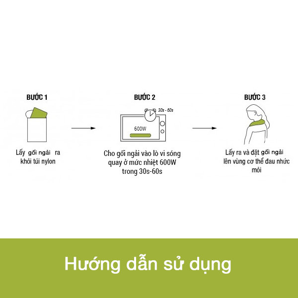 Ảnh Gối Ngải Cứu Hapaku Chườm Nóng Giảm Đau Cổ Vai Gáy, Lưng Bụng - Dùng Lò Vi Sóng 3