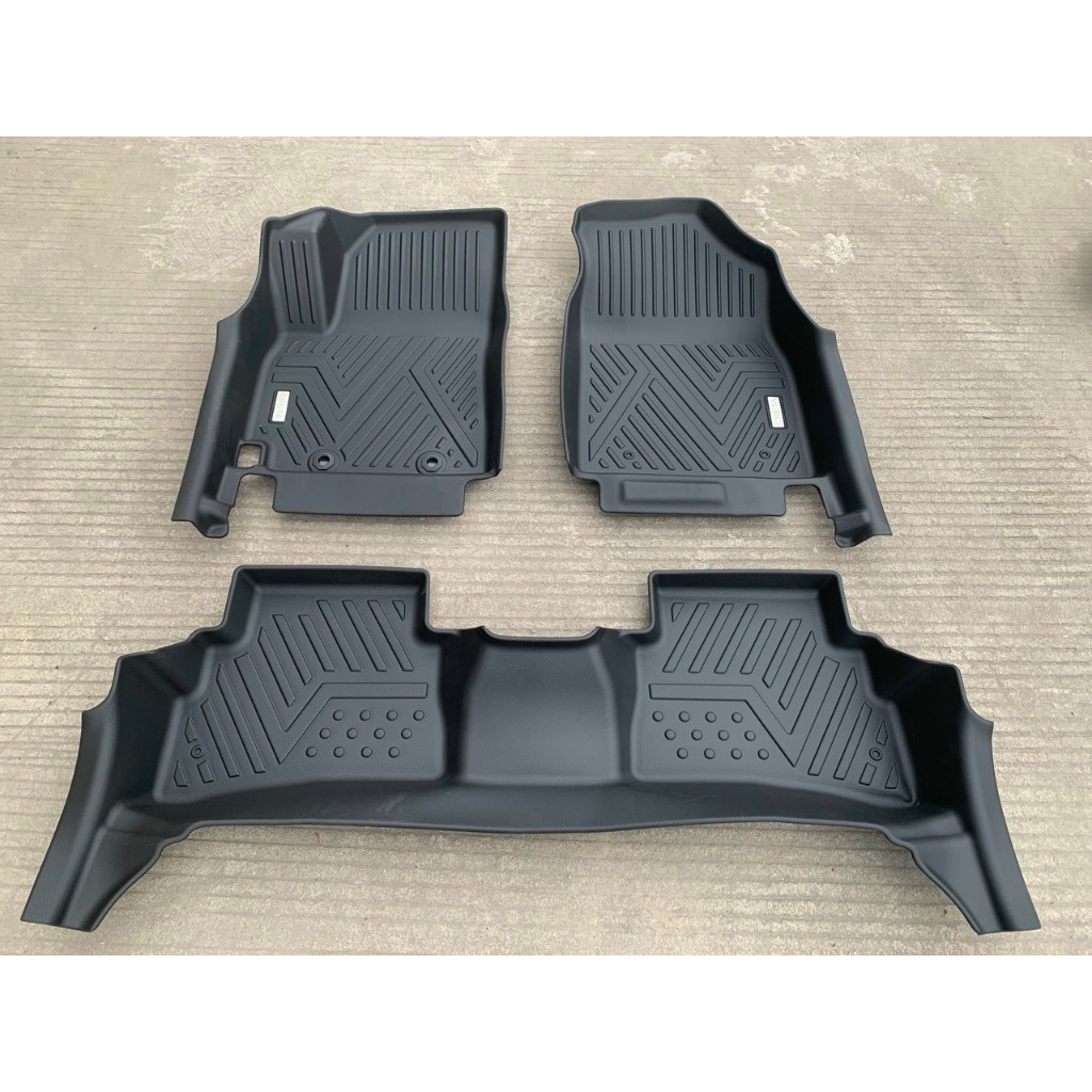 Thảm lót sàn ô tô Hyundai Creta 2021-2024, Thảm nhựa TPE 5D đúc nguyên khối theo xe. Bộ 3 miếng