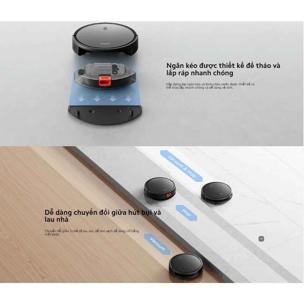 Ảnh Robot hút bụi, lau sàn 2 trong 1 Xiaomi Vacuum E10C EU - Lực Hút Mạnh Mẽ 3500Pa - Phiên Bản Quốc Tế 3