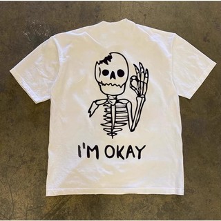 Áo Phông Nam Nữ Cổ Tròn Phối Hình Bộ Xương I'm OKEY Phong Cách Trẻ Trung Năng Động, Chất Vải Cotton Khô Thoáng Mát