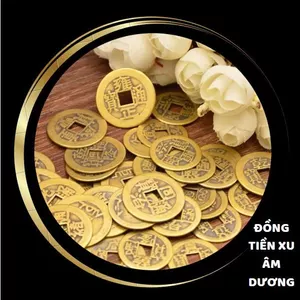 combo 5 Đồng tjền xu âm dương chiêu tài, chiêu lộc