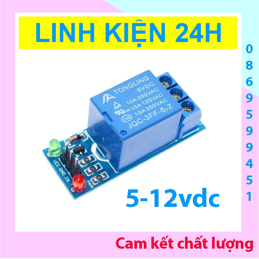 Module 1 Relay Kích Mức Thấp 5V - 12 VDC - Mạch relay kích thấp - Mạch ...