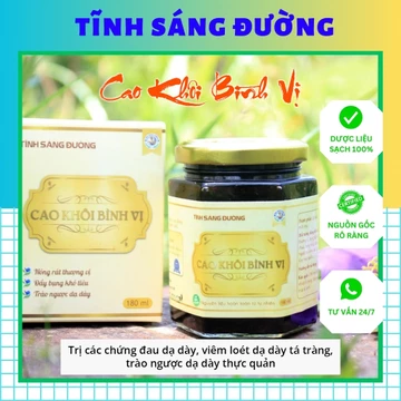 Cao Khôi Bình Vị - Tĩnh Sáng Đường hỗ trợ đau dạ dày, trào ngược dạ dày (Mua 01 Cao tặng 01 Trà túi lọc 30 túi)