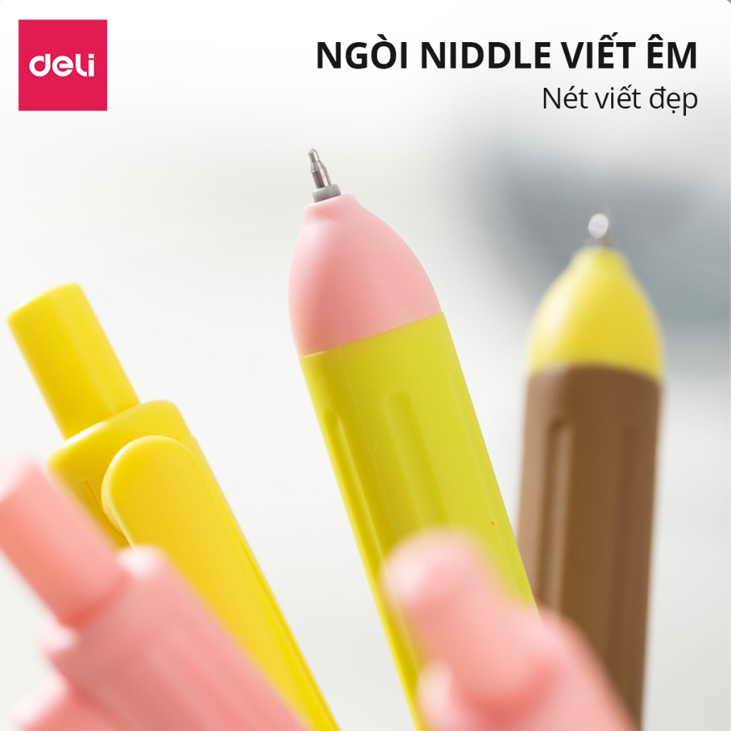 Bút Béo SpongeBob Chính Hãng Deli, Mực Gel Ngòi 0.5mm, Màu Xanh/Đen, Thiết Kế Cute Dễ Thương - EG92