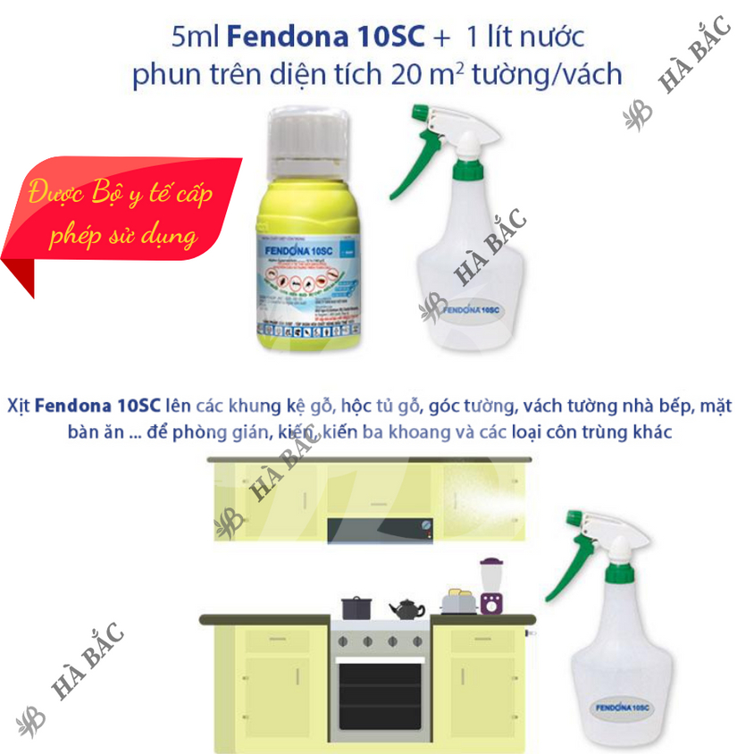 Thuốc diệt côn trùng trong nhà Fendona 10SC HỢP TRÍ, ruồi muỗi kiến gián (GÓI 5ML)