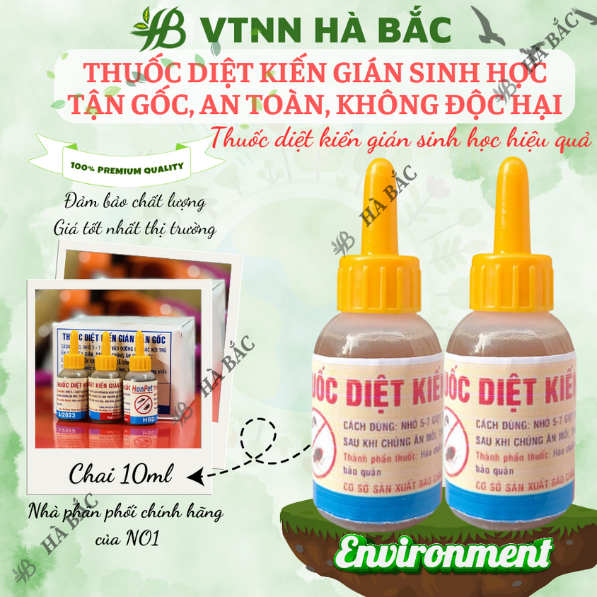 Thuốc Diệt Kiến Gián Sinh Học tận gốc, an toàn, không độc hại (chai 10ml)