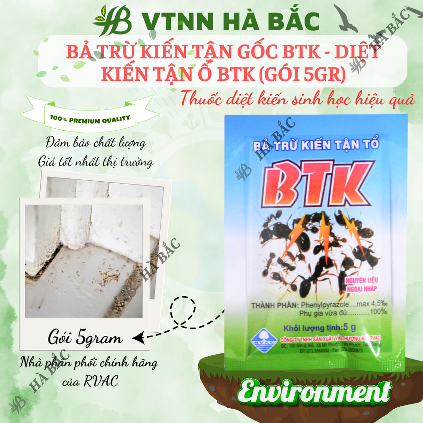 Thuốc trừ kiến, bả diệt kiến, bả trừ kiến tận gốc BTK (gói 5gram) - Siêu hiệu quả, an toàn sử dụng