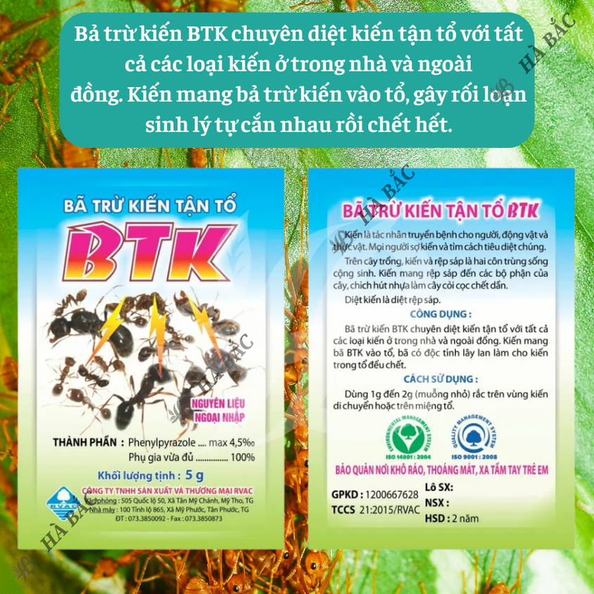 Thuốc trừ kiến, bả diệt kiến, bả trừ kiến tận gốc BTK (gói 5gram) - Siêu hiệu quả, an toàn sử dụng