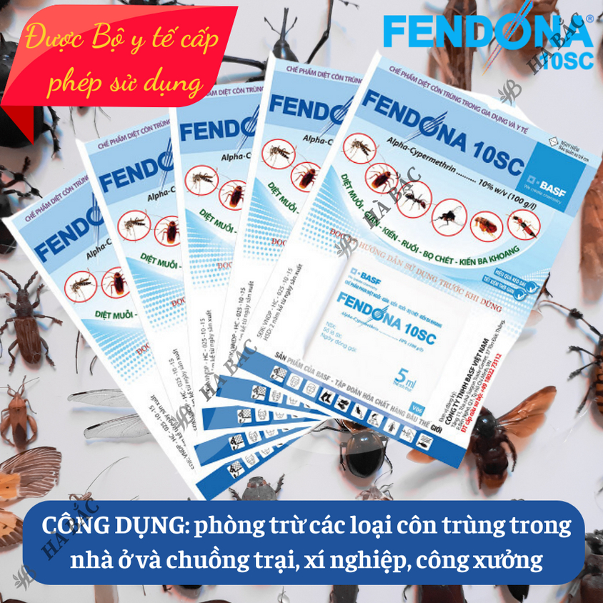 Thuốc diệt côn trùng trong nhà Fendona 10SC HỢP TRÍ, ruồi muỗi kiến gián (GÓI 5ML)