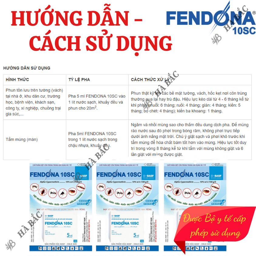 Thuốc diệt côn trùng trong nhà Fendona 10SC HỢP TRÍ, ruồi muỗi kiến gián (GÓI 5ML)
