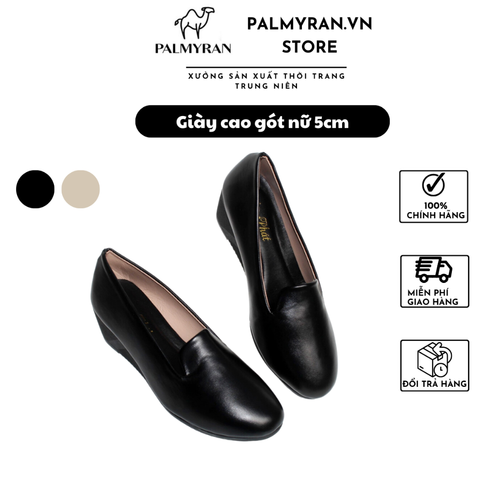 Giày cao gót nữ 5cm đế xuồng da sịn thật cao cấp CG16