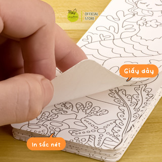 Bộ tập tô màu nước làm bookmark đơn giản chủ đề hoạt hình tuổi thơ màu sắc tươi sáng tự do sáng tạo