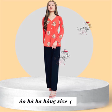 Áo bà ba nữ , áo bà ba bông size 4(58-65kg mặc vừa) ảnh thật-ko kèm quần
