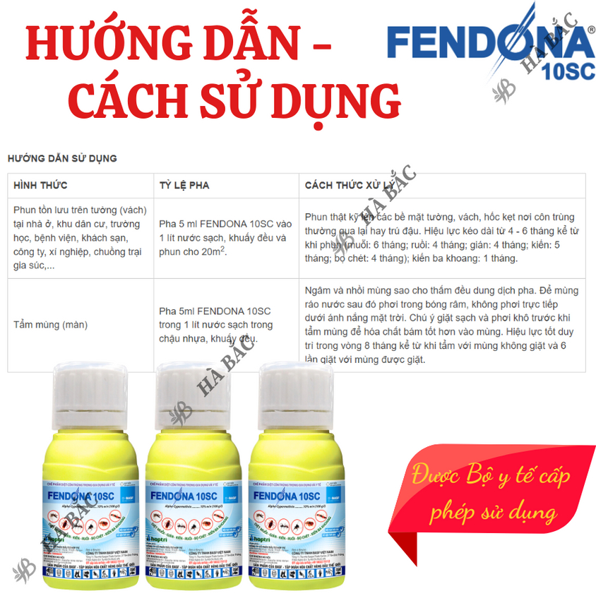 Thuốc diệt côn trùng trong nhà Fendona 10SC HỢP TRÍ, ruồi muỗi kiến gián (chai 50ml)