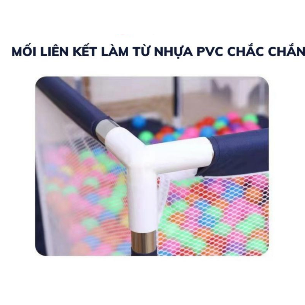 TẶNG 10 BÓNG việt nam Quây bóng hình chữ nhật LOẠI 1 - 1m2x1m8 cỡ lớn có rổ bóng và khung thành