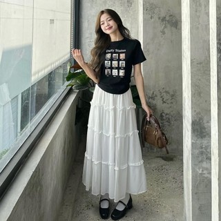 Chân Váy Nữ - Chân Váy Midi Voan Tơ Tầng Chân Váy Dài Dáng Xòe Chân váy nữ phong cách Hàn Quốc Cakecat