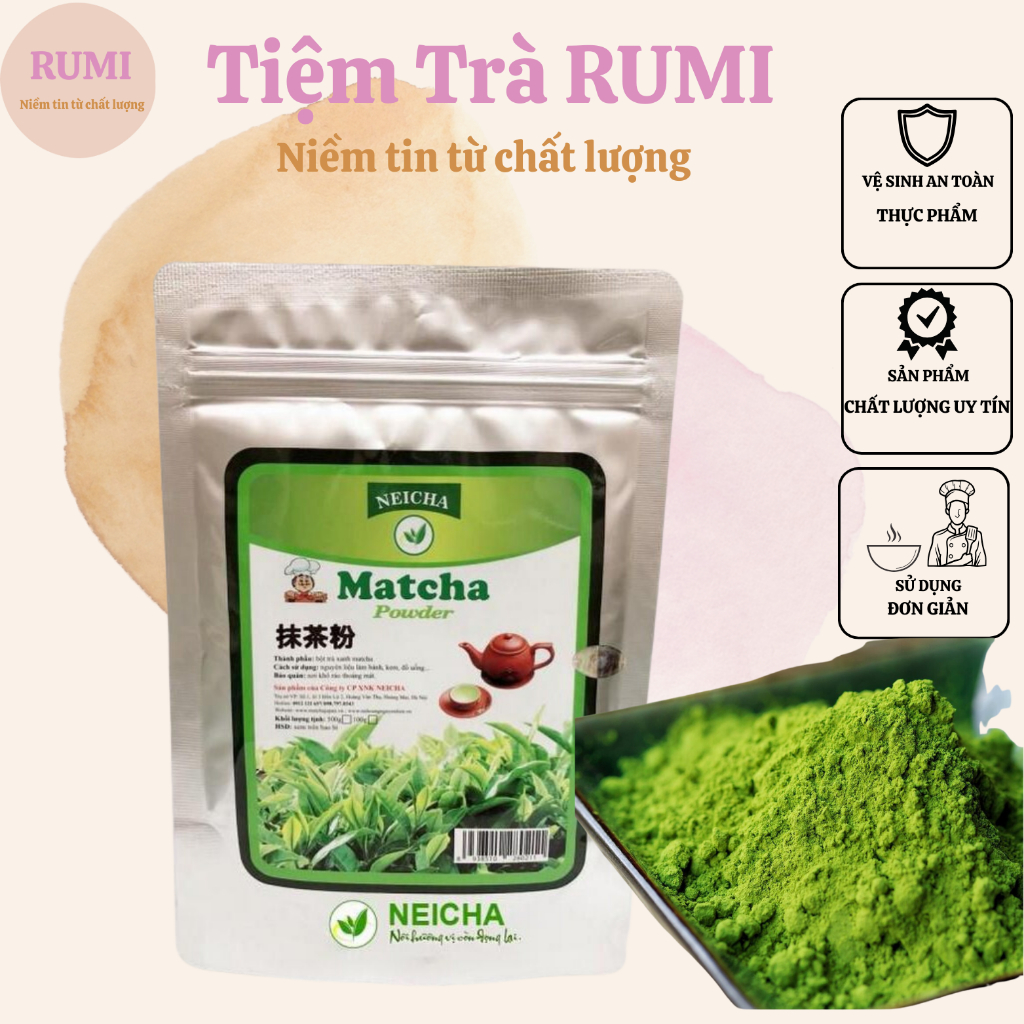 Bột Matcha bột trà xanh mũ trắng Neicha 100g xuất xứ Đài Loan | Shopee ...