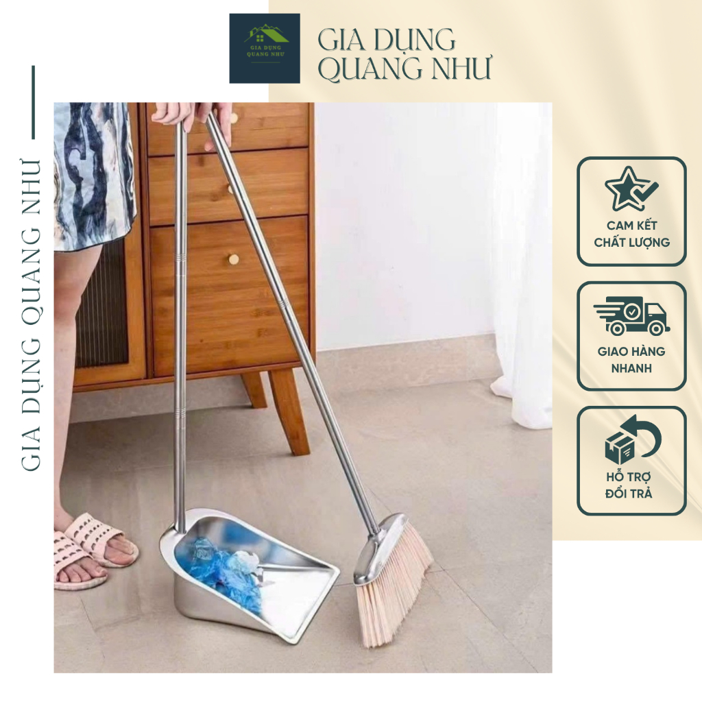 Bộ Chổi Xẻng, Xẻng Hót Rác Cán Dài Kèm Chổi Quét Tiện Lợi Chất Liệu ...