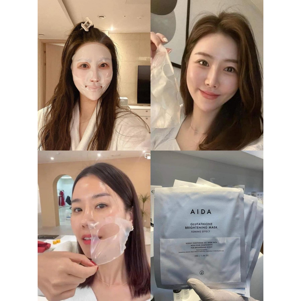 Mặt Nạ Siêu Truyền Trắng Aida Glutathione Brightening Mask [ 1 hộp/ 4  miếng]