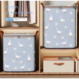 [CÓ NẮP ĐẬY] Hộp Vải Đựng Quần Áo Họa Tiết Cute Thùng,  Hộp Lưu Trữ Đồ Đa Năng Chất Liệu Vải Không Dệt Bền Bỉ Có Nắp Đậy