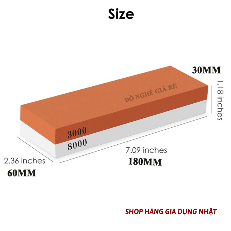 Đá Mài Dao Nhật Bản 2 Mặt Siêu Sắc Độ Mịn 3000 Đến 8000 Nhanh Sắc Bén Độ Dày 3cm SP08