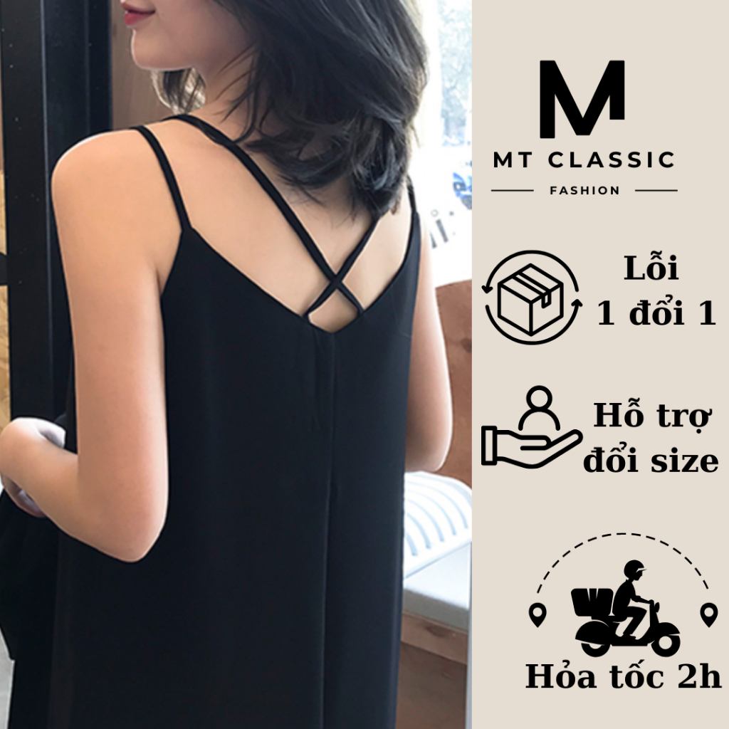 ( Hỏa tốc ) Đầm suông 2 dây dài, váy đầm maxi vải lụa mango hai lớp cao cấp mềm mịn, thoáng mát, không nhăn - MT CLASSIC