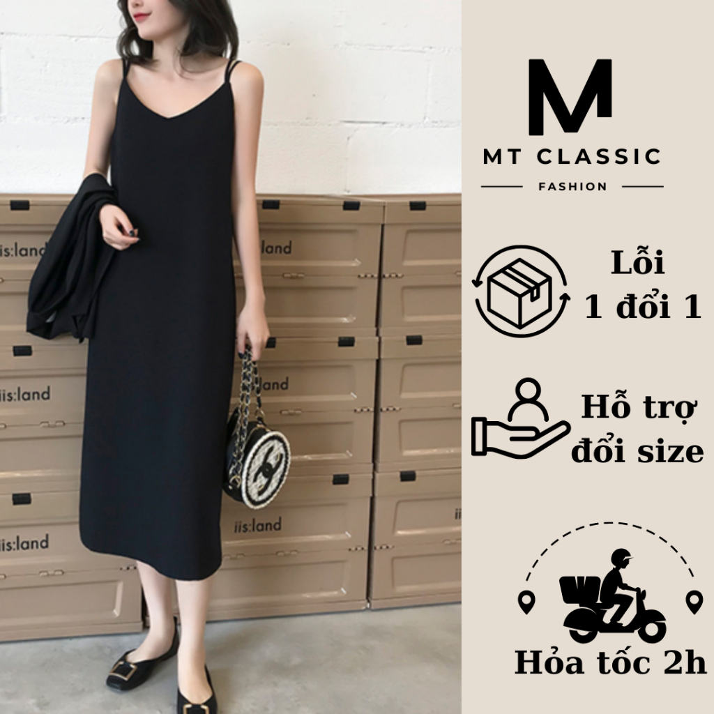 ( Hỏa tốc ) Đầm suông 2 dây dài, váy đầm maxi vải lụa mango hai lớp cao cấp mềm mịn, thoáng mát, không nhăn - MT CLASSIC