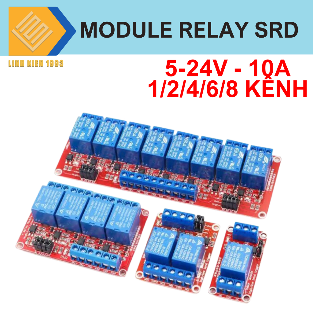 Module Relay 1/2/4/6/8 kênh 5v10a kích mức Cao/Thấp | Shopee Việt Nam