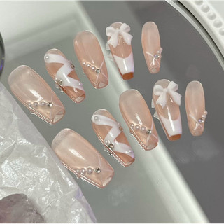 NANTY Nailbox thiết kế đính nơ, đá, vẽ nhẹ nhàng M001