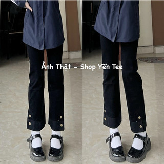 ( Ảnh Thật ) Quần ống đứng cúc chân ,mặc đi học,  che khuyết điểm Yến Tee Shop