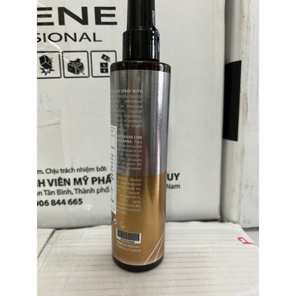 Ảnh Xịt Dưỡng Tóc Argan Collagen Labene 2 lớp Chai 250ml Phục Hồi Hư Tổn, Cấp Ẩm Bổ Trợ Mọc Tóc LABENE 4