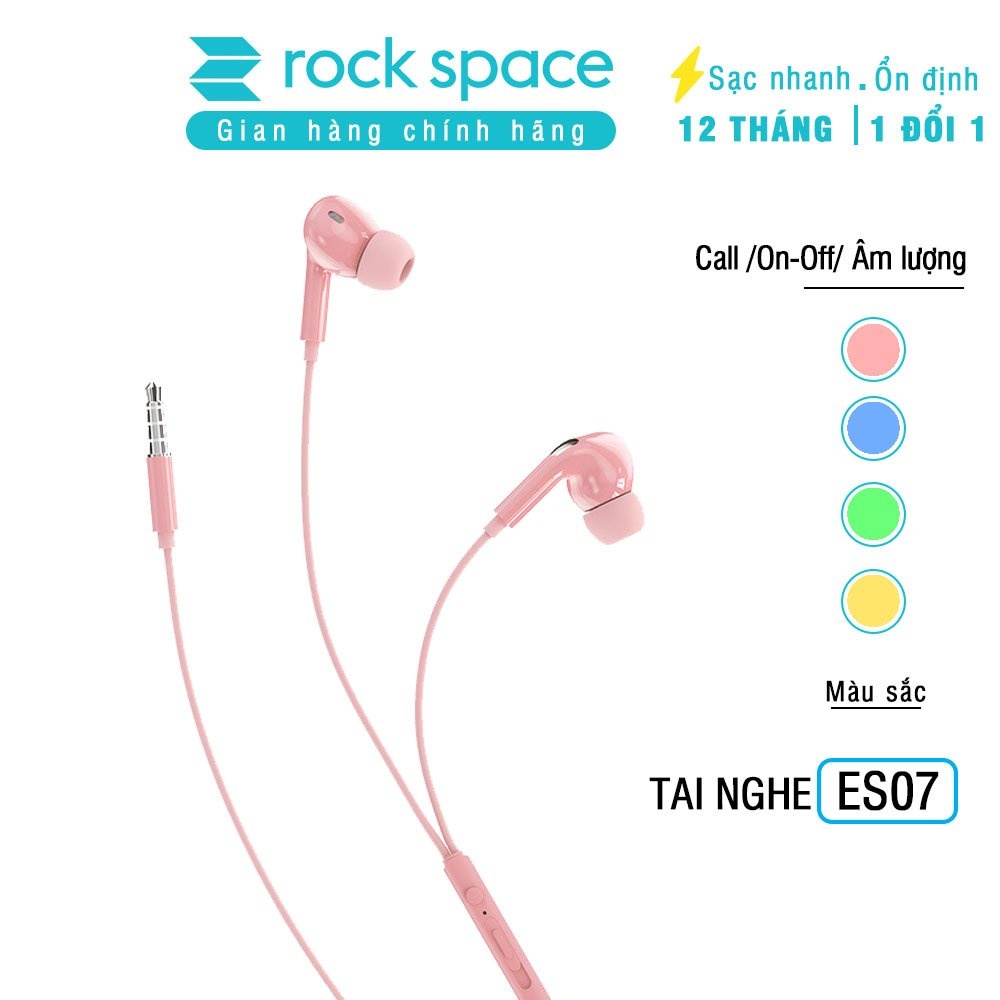 Tai nghe nhét tai có dây Rockspace ES07 có mic nghe nhạc chơi game hàng ...