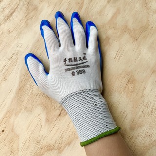 Bịch 12 đôi găng tay bảo hộ lao động phủ cao su 388, gang tay phu pu, găng tay 388